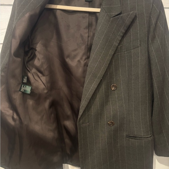 Lauren Ralph Lauren Gray Pinstriped Wool Blazer in size 12 P - Picture 11 of 12